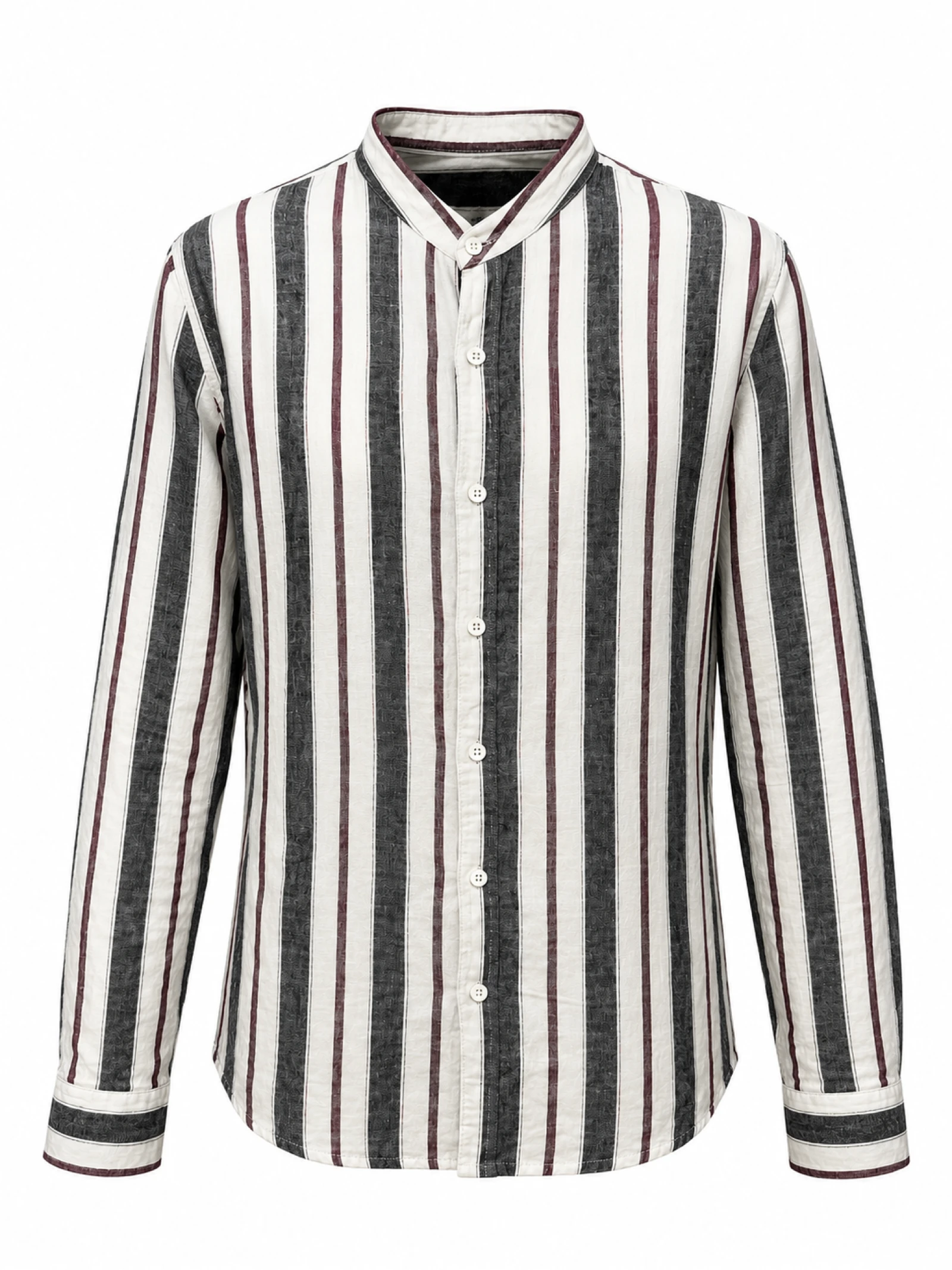 Camisa de lino a rayas para hombre – Talla M – photo 3